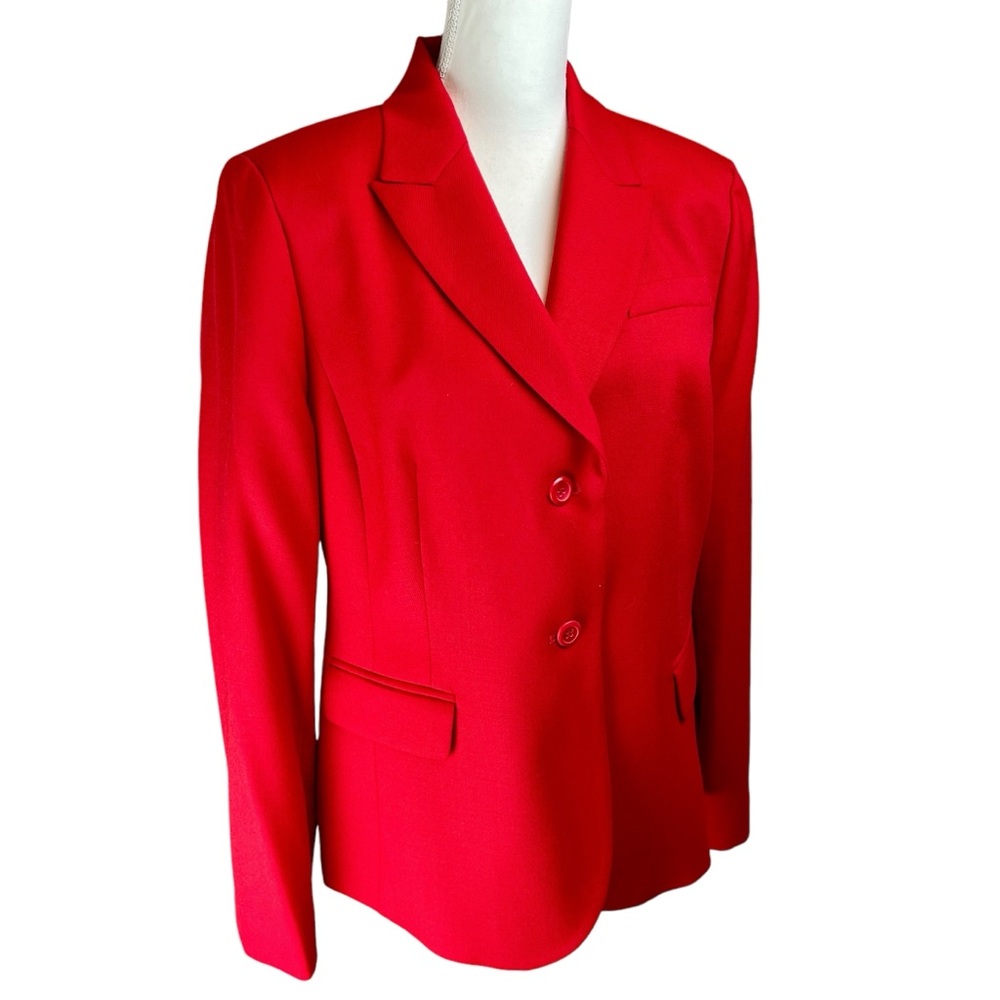 Pendleton Red Wool Blazer Jacket Coat Size 16 Cla… - image 3